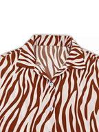 Zebra Print Relaxed Fit Two Piece Casual Matching Set