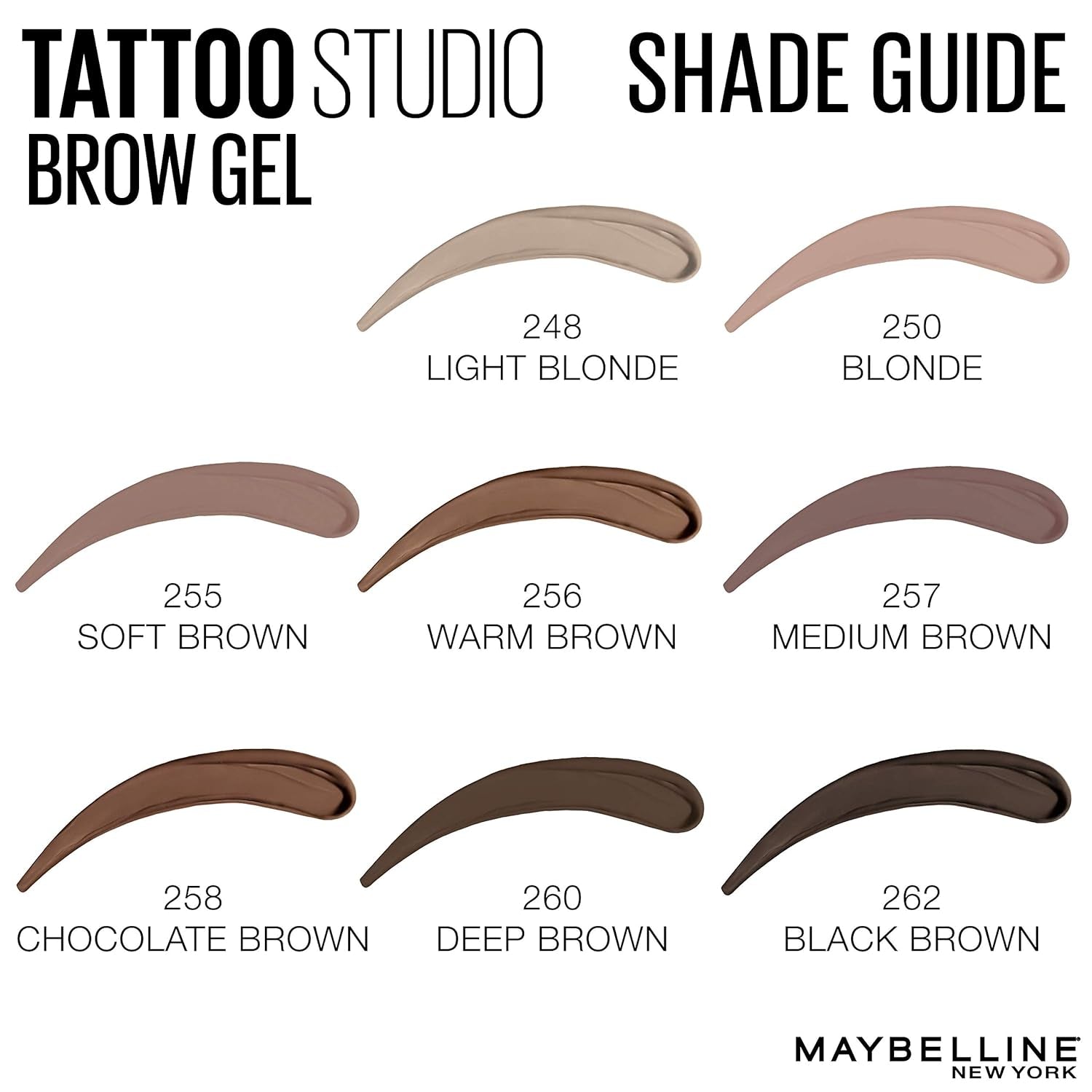 Maybelline Tattoostudio Waterproof Eyebrow Gel Makeup, Soft Brown, 1 Count