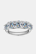 1 Carat Moissanite 925 Sterling Silver Half-Eternity Ring.