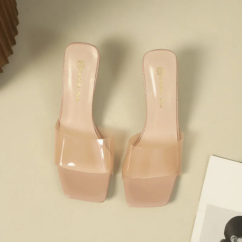 Open Toe Block Heels Sandals.