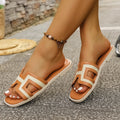 Slide Sandals with Contrast H Trim Women.