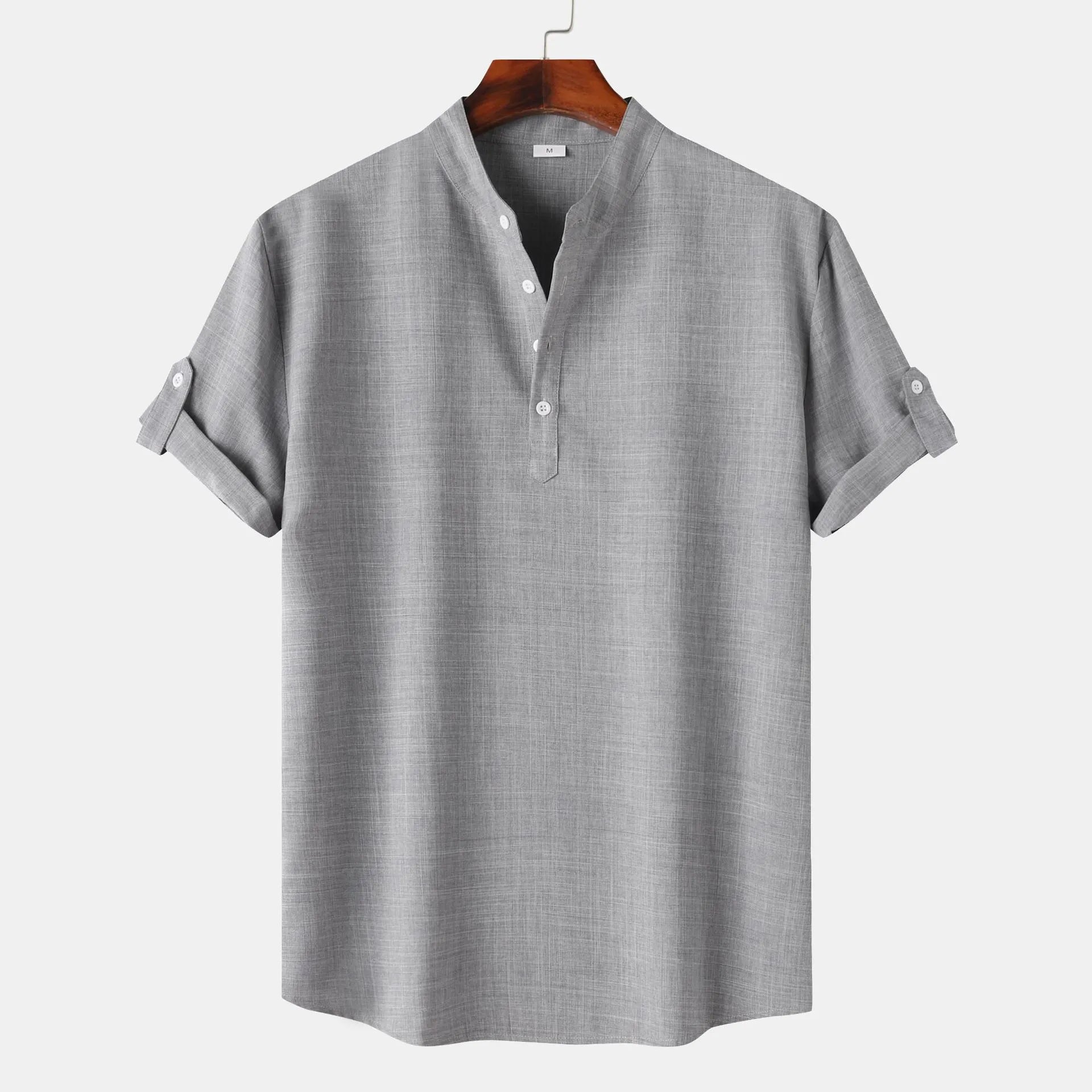 Men's Button Short Sleeve Blouse.