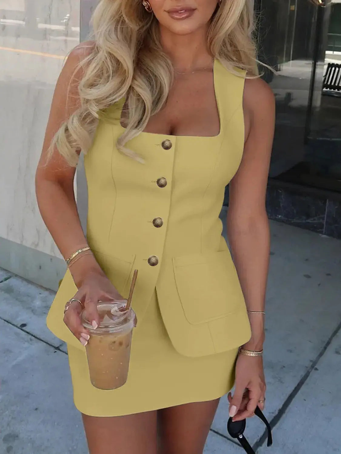 Square Neck Tank and Skirt WOMEN Set - CHIC TB