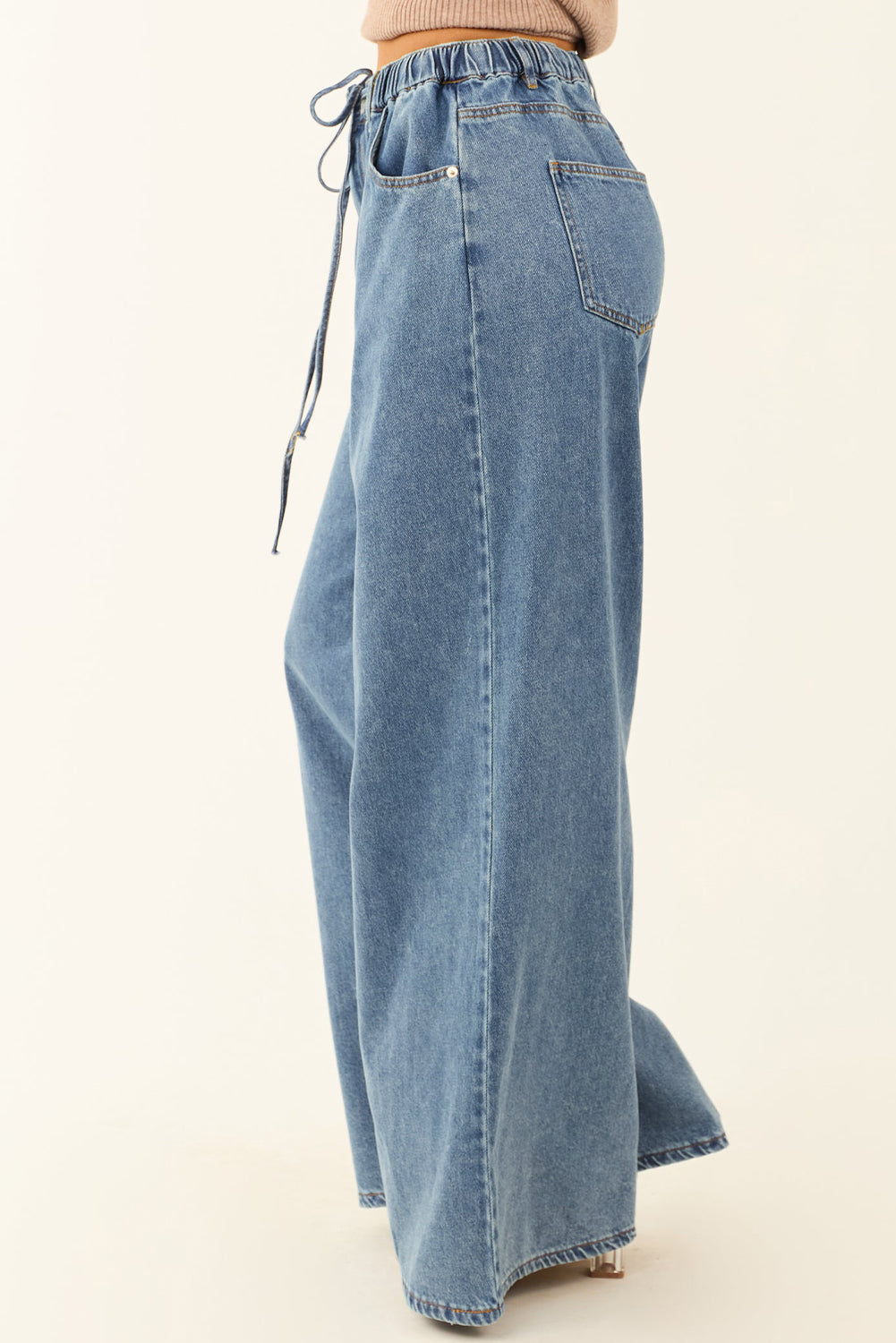 Dusk Blue Medium Wash Super Wide Leg Denim Pants Dear-Lover Dropshipping