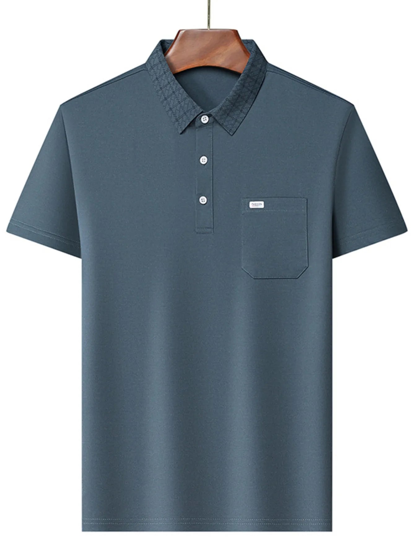 Men's Plus Size Short Sleeve Polo with Chest Pocket.
