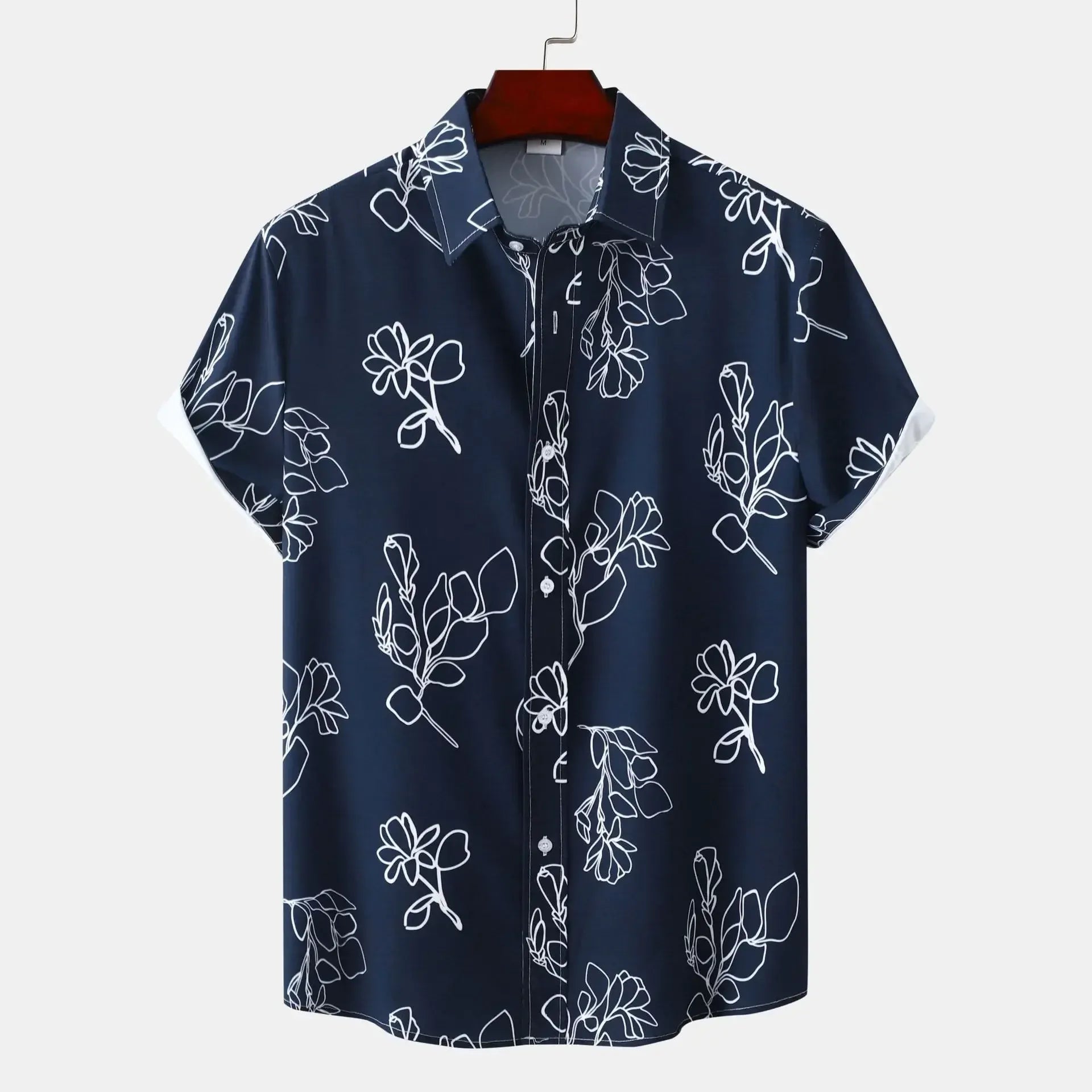 Men's Plus Size Printed Short Sleeve Casual Shirt.