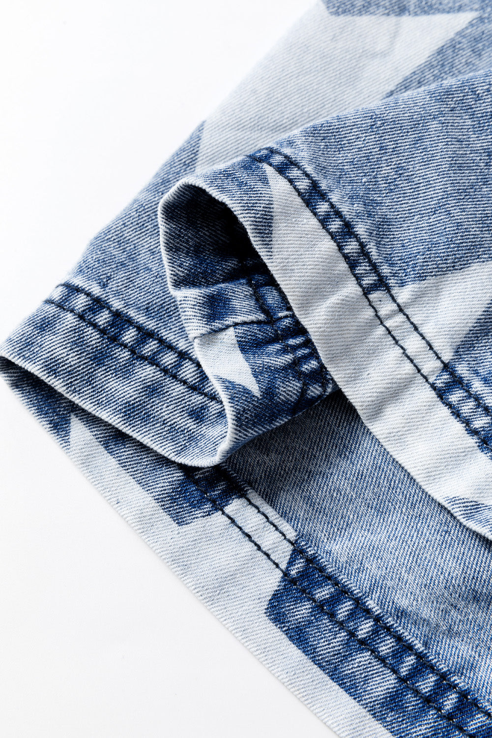 Light Blue Star Print Light Wash Drawstring Elastic Waistband Wide Leg Jeans Dear-Lover Dropshipping