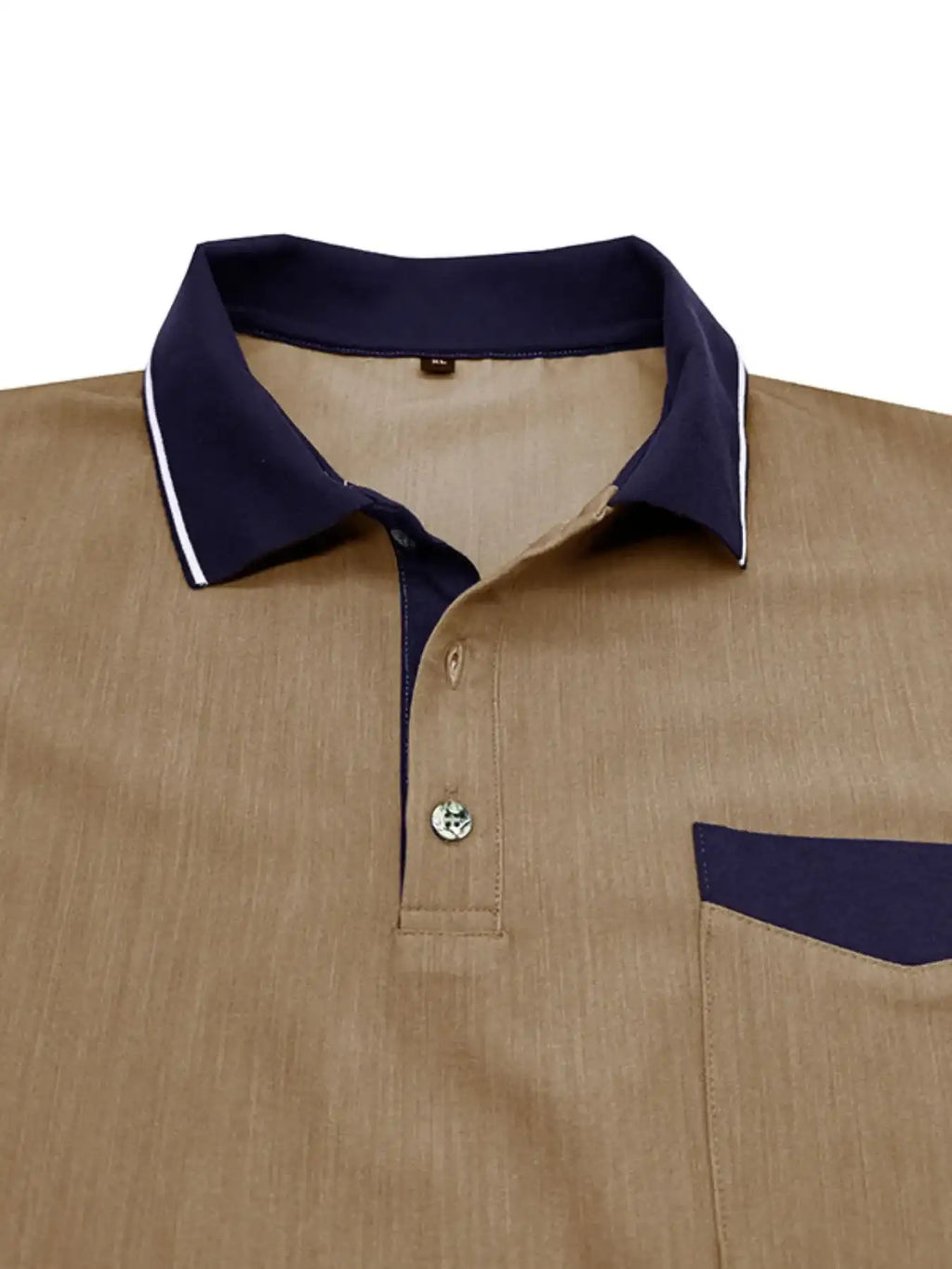 Men's Contrast Collar Pocket Polo Shirt.