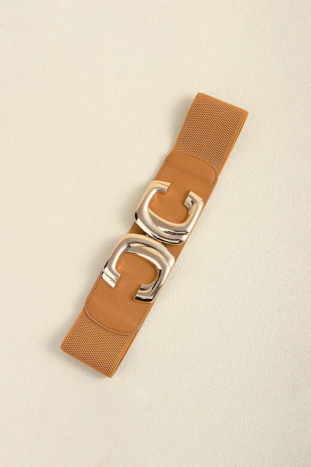 Zinc Alloy Buckle Elastic Wide Belt.