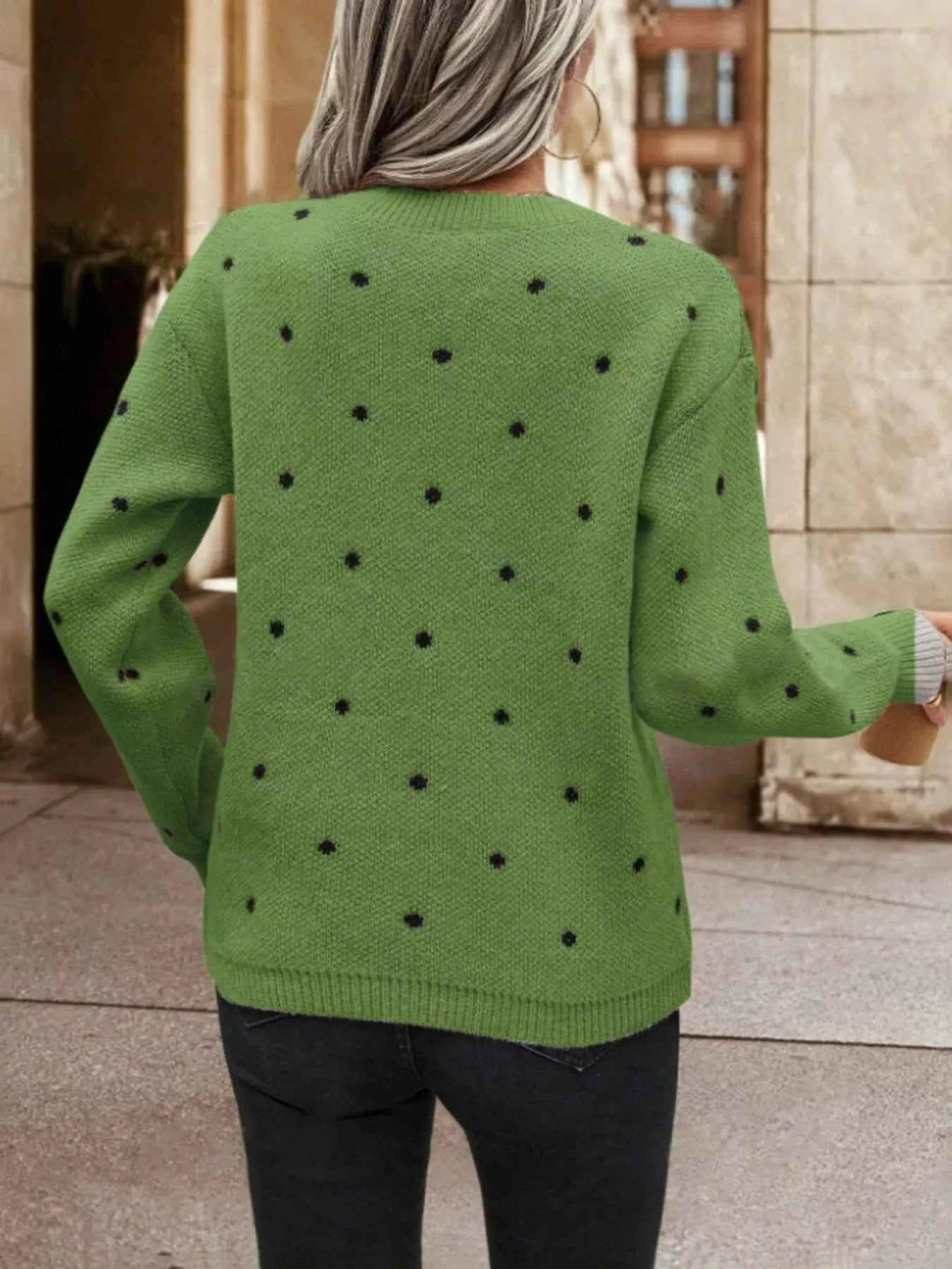 Polka Dot Long Sleeve Sweater