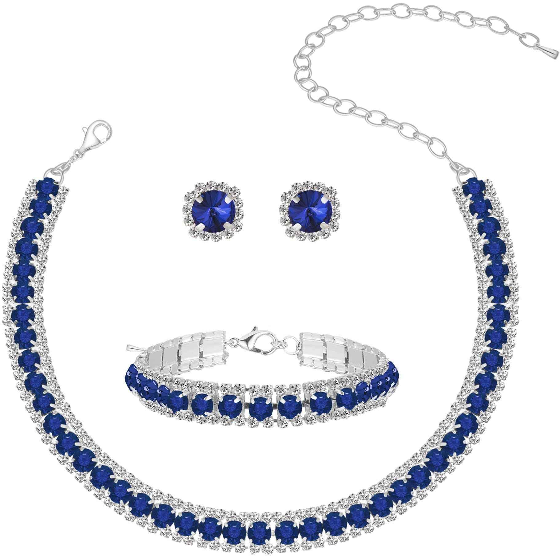 Diamond-Encrusted Sparkling Fashionable Office Lady Full-Covered Diamond Light-Luxury Necklace Set