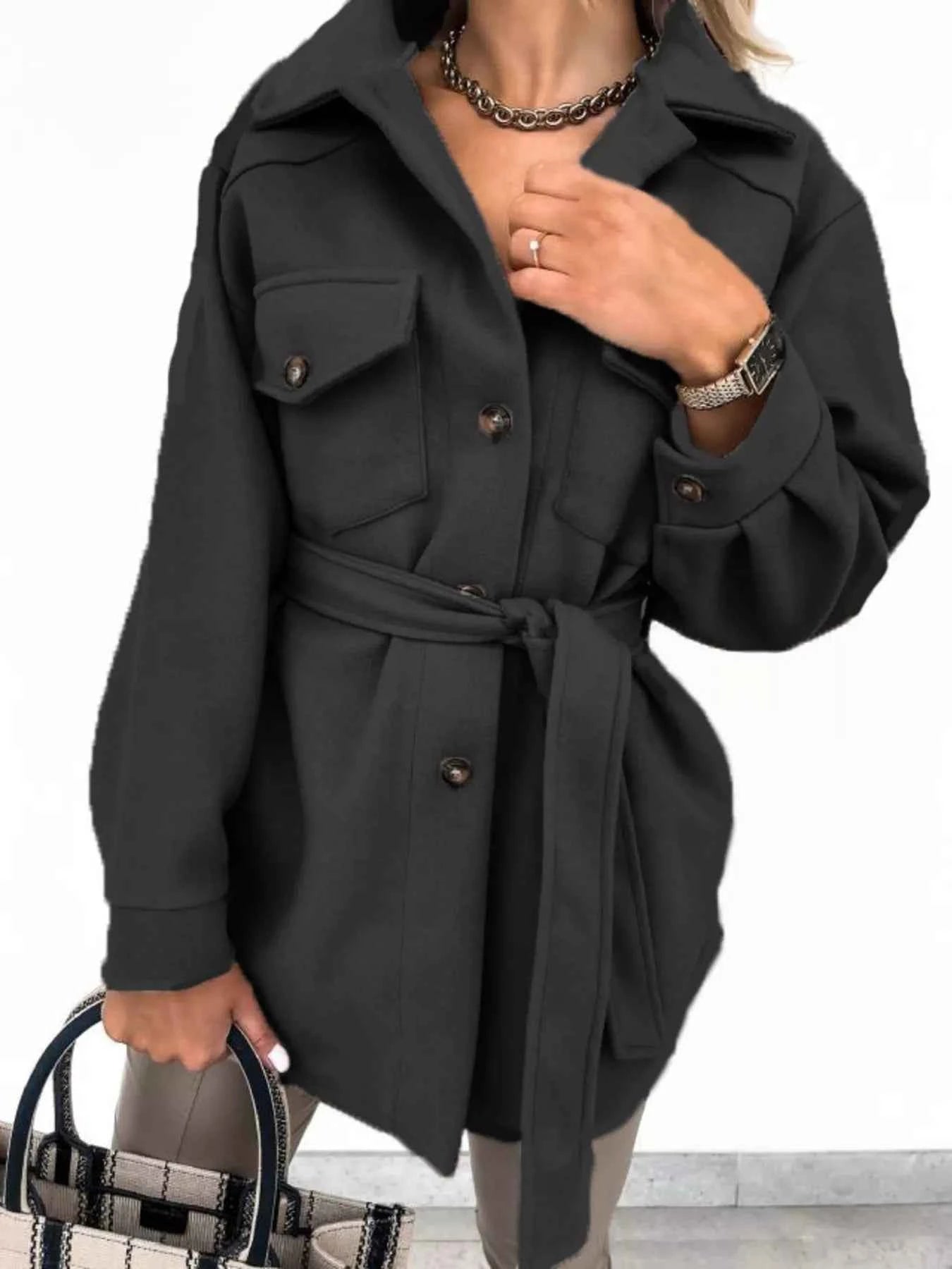 Button-Down Tie Waist Coat