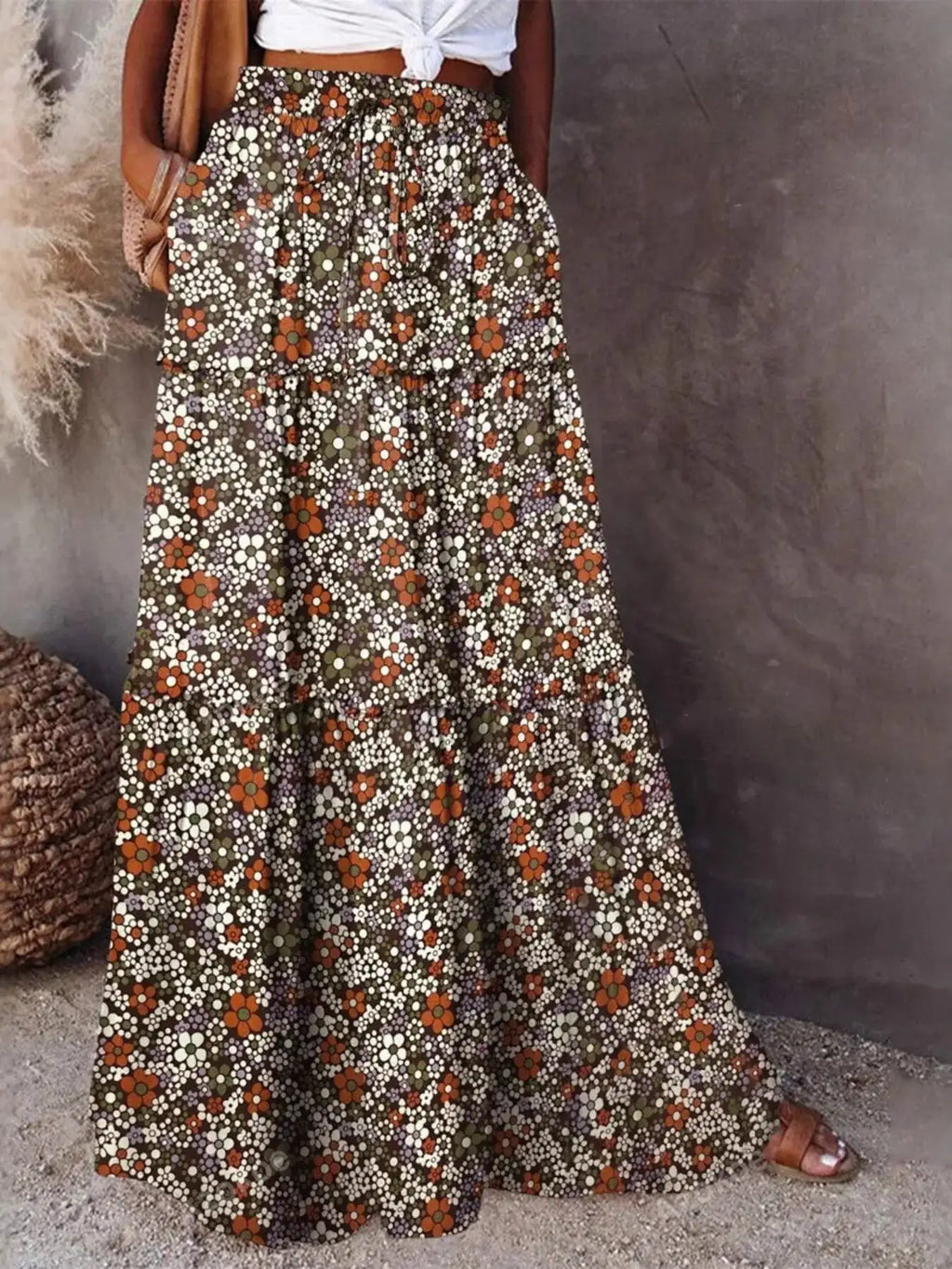 Floral Print Maxi Skirt.