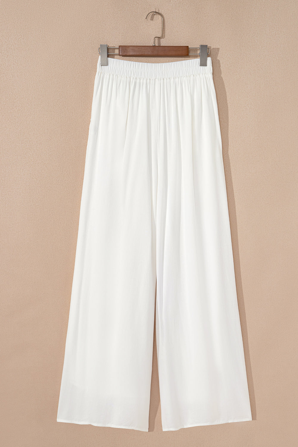 White Solid Drop Waist Pleated Wide Leg Casual Pants Dear-Lover Dropshipping