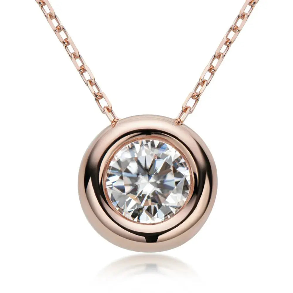 1 Carat Moissanite 925 Sterling Silver Necklace.