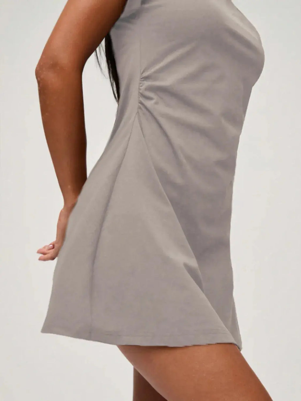 Round Neck Short Sleeve Mini Tee Dress.