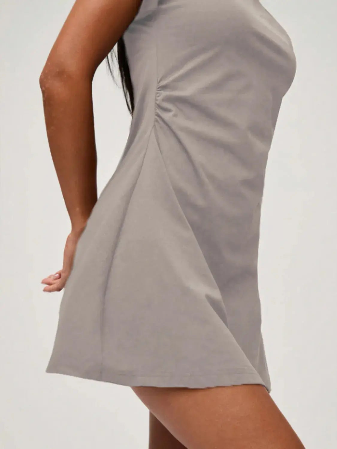 Round Neck Short Sleeve Mini Tee Dress.