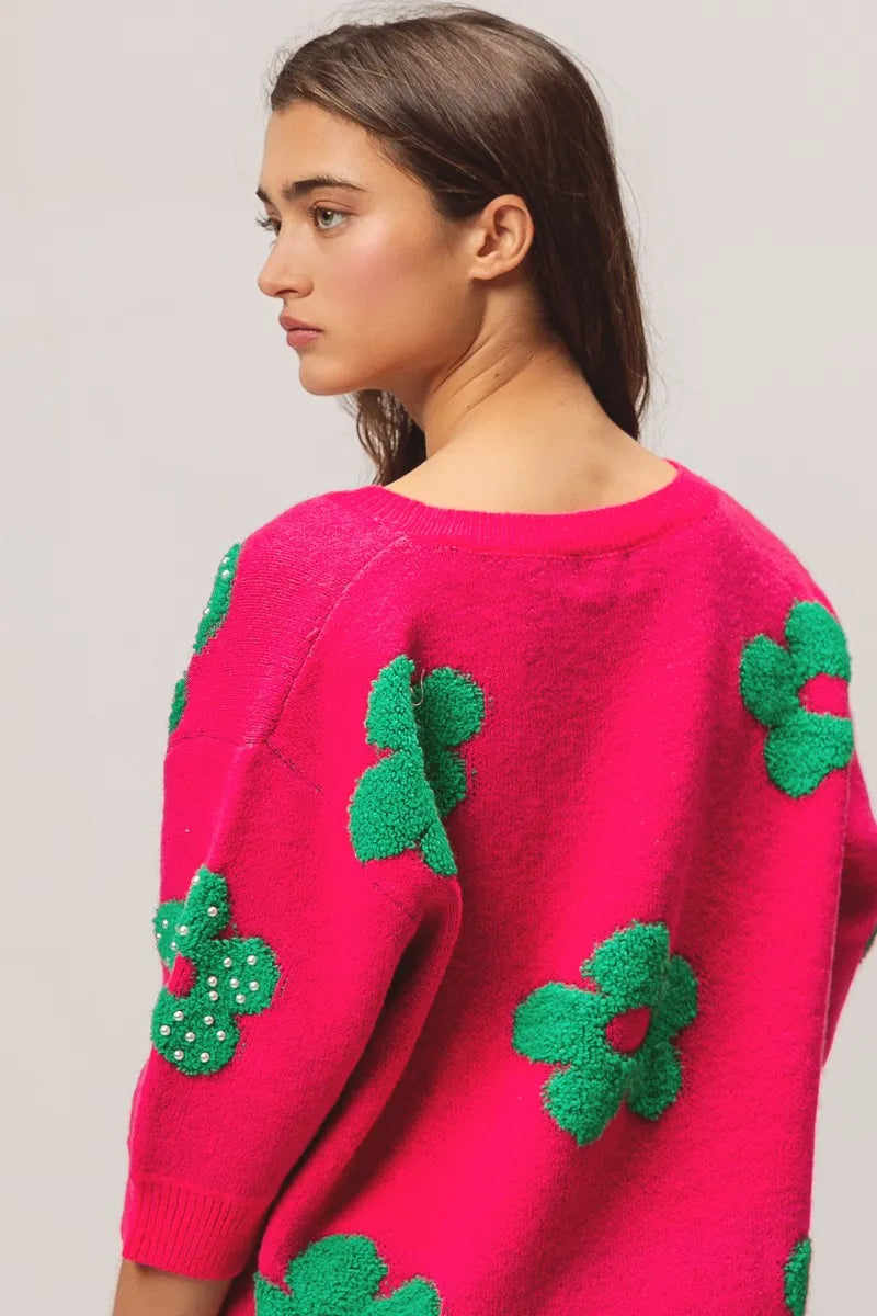 Flowers Sweater Top.