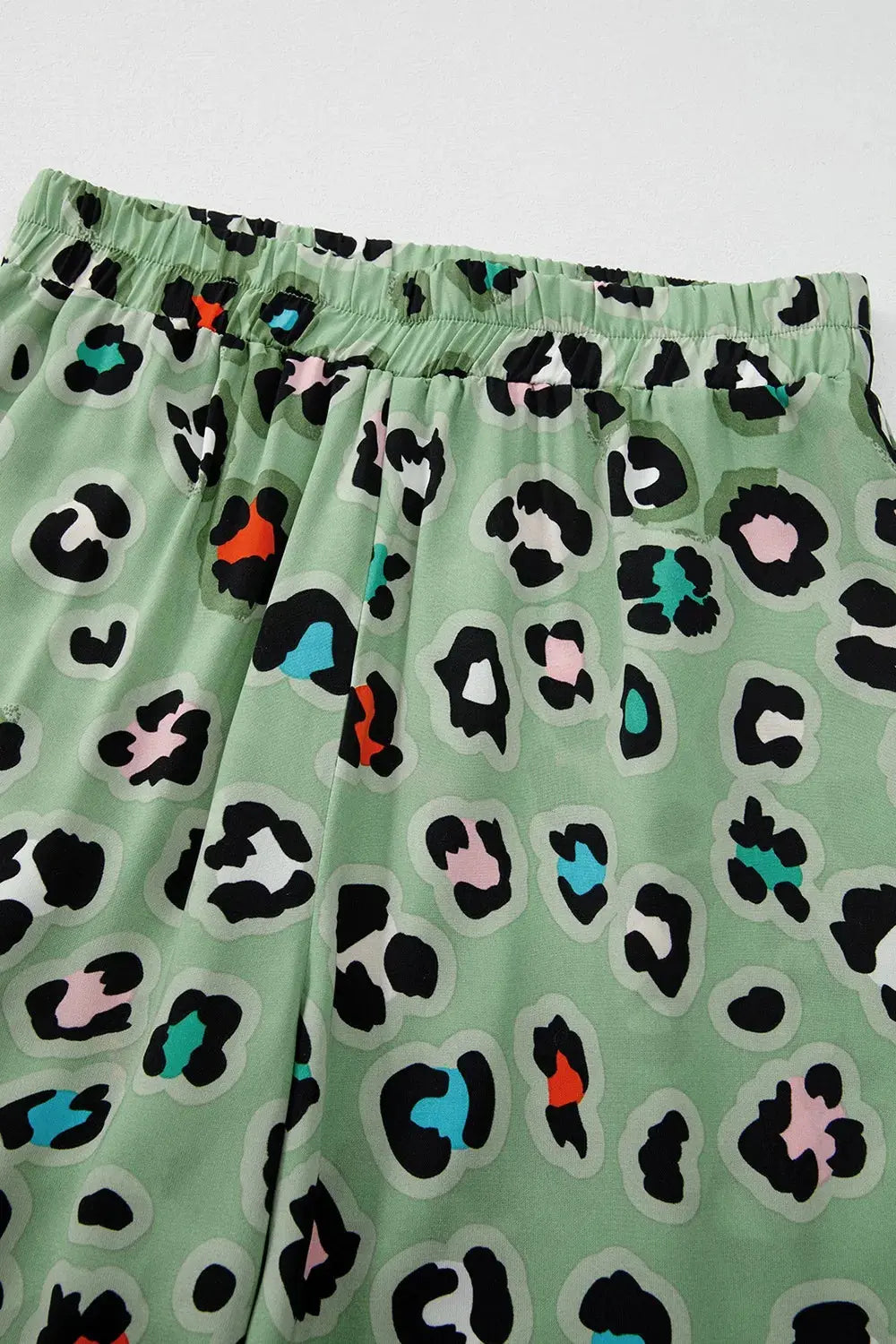 Leopard Collared Neck Top and Pants Set.