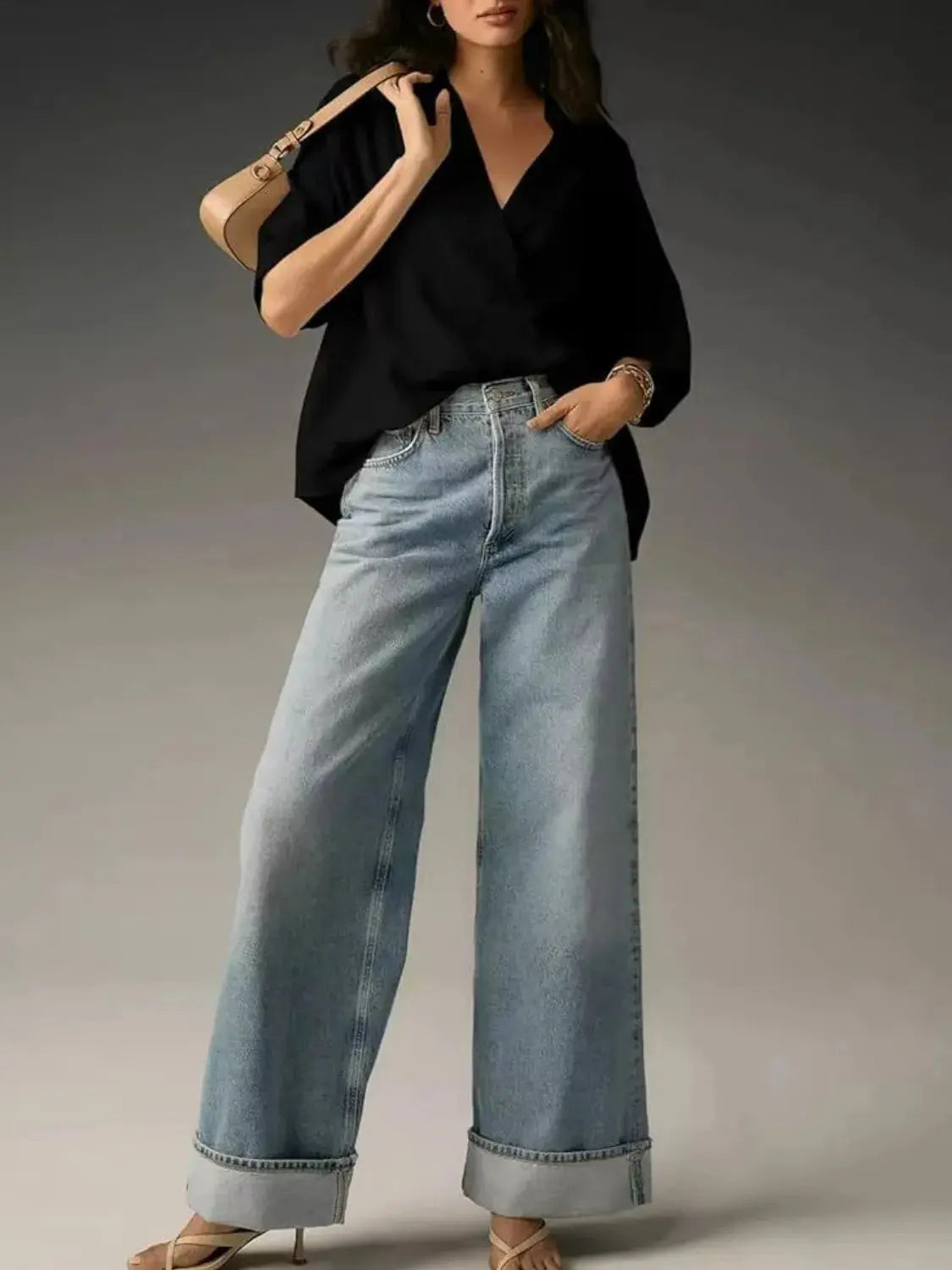 Collared Neck Half Sleeve Blouse.