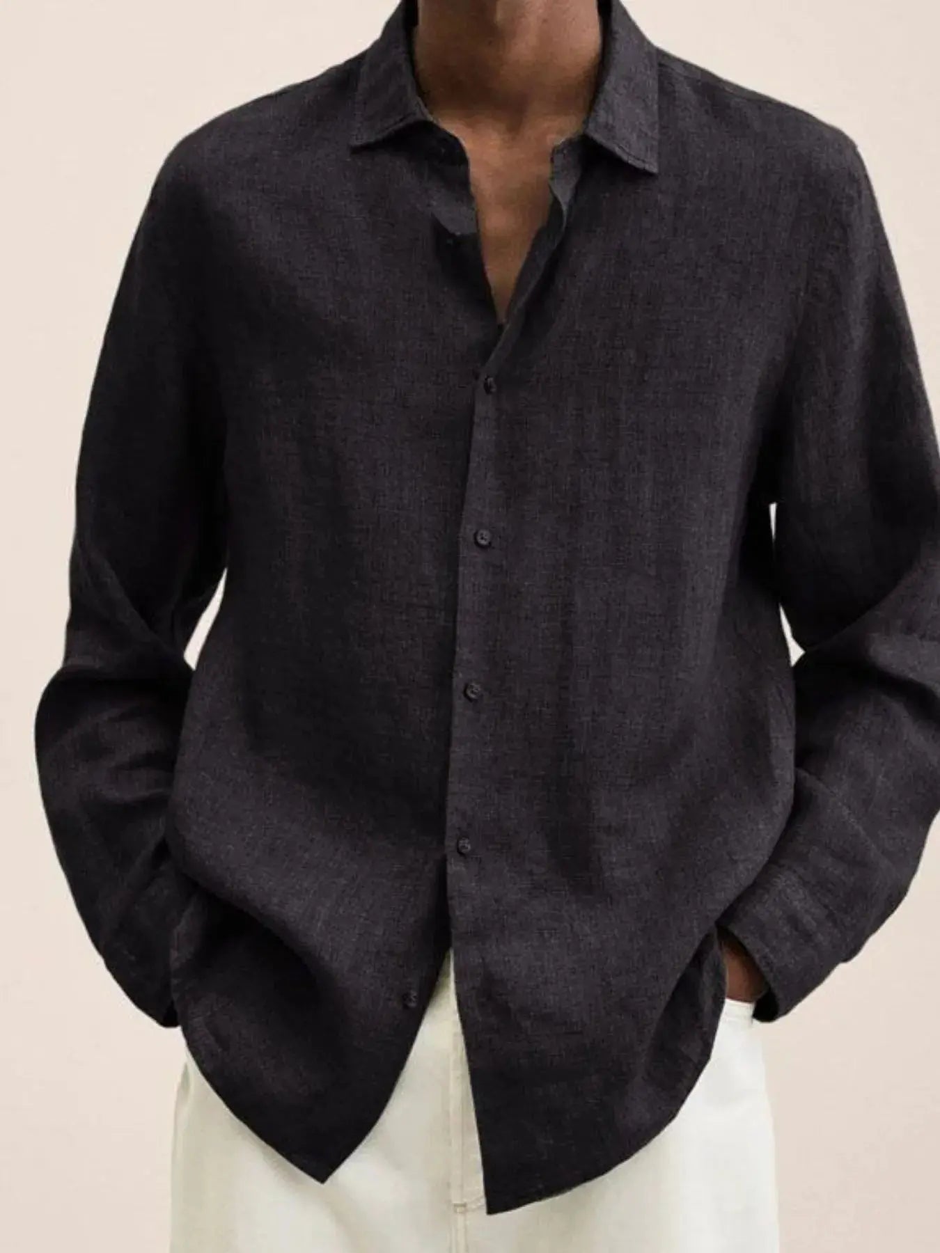 Men's Full Size Button-Down Long Sleeve Shirt Plus Size.