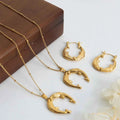 Gold Dolphin Jewelry Set with Necklace and Earrings