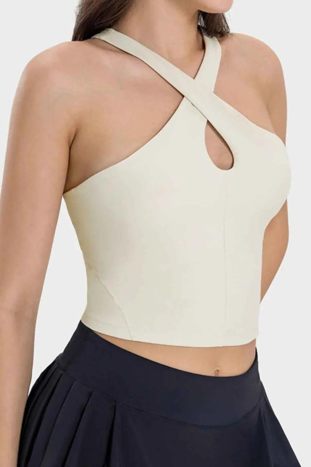 Millennia Crisscross Grecian Neck Active Cami.