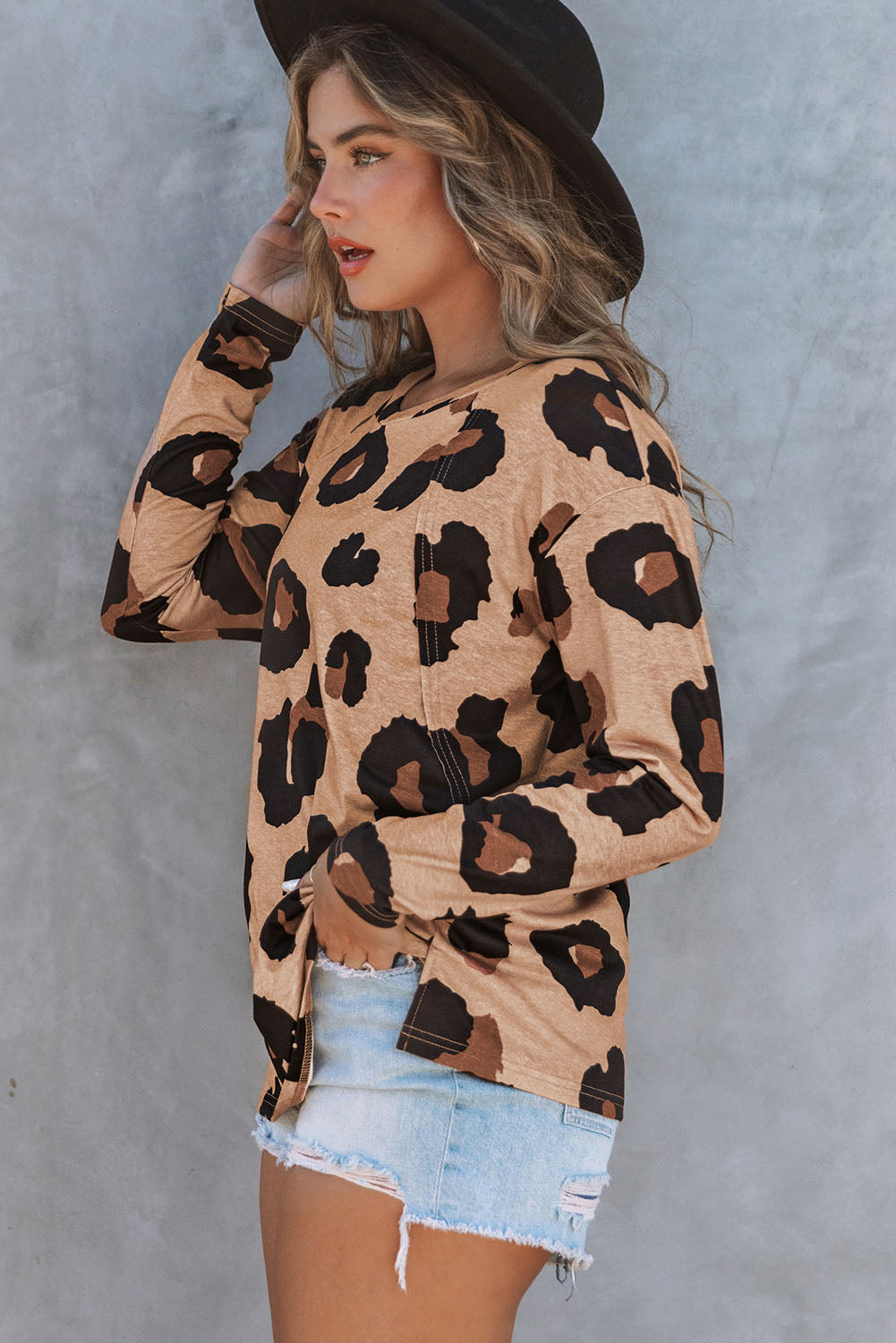Leopard Print Long Sleeve Loose Top Dear-Lover Dropshipping