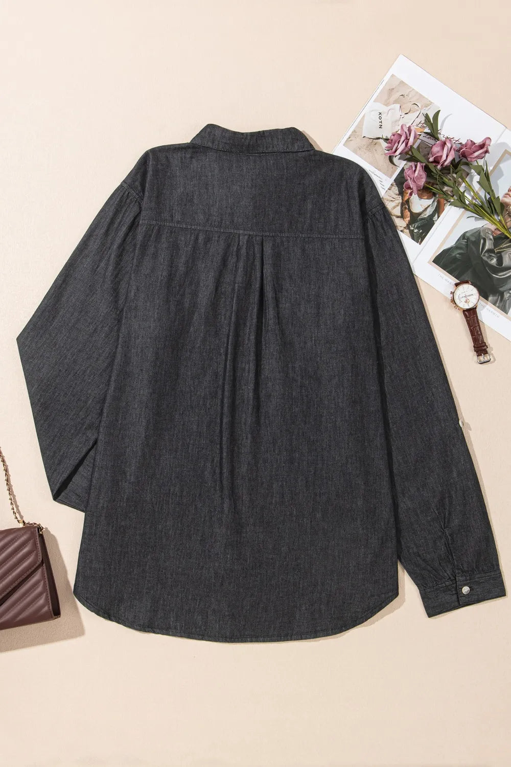 Long Sleeve Denim Top.