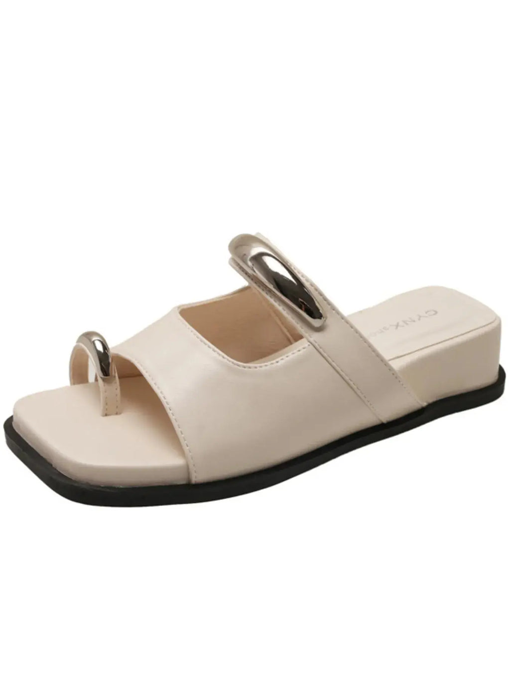 Toe Loop Cutout Platform Sandals.