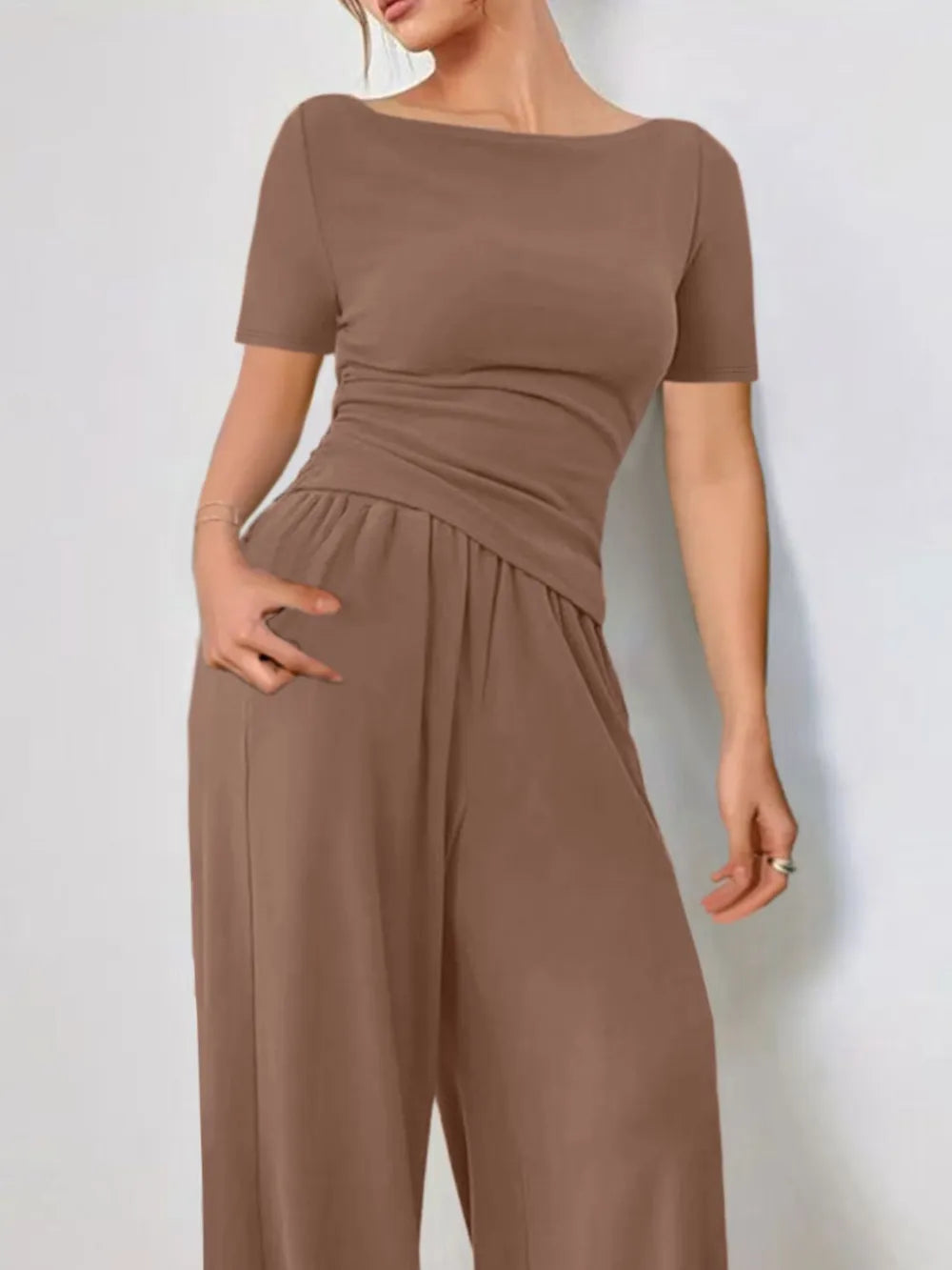 Short Sleeve T-Shirt and Pants Set - CHIC TB