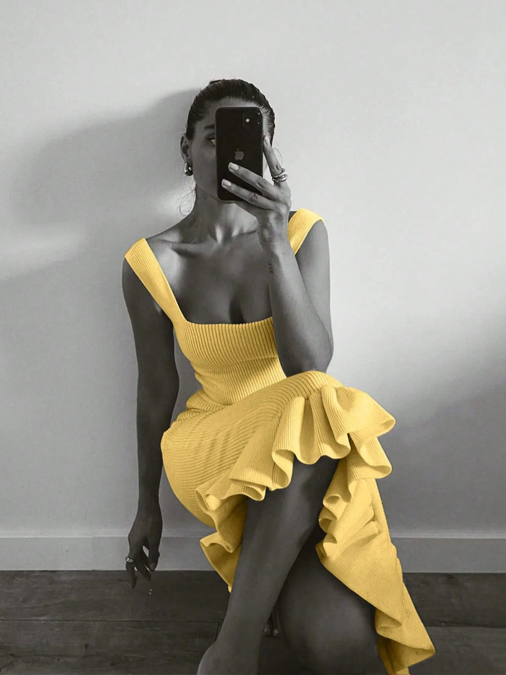 Mermaid Dress with Ruffle Hem.