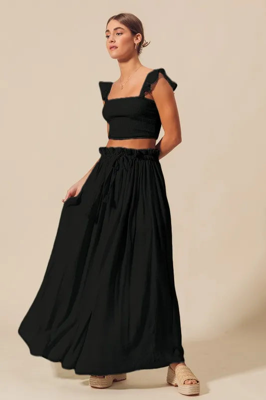 Flowy Top and Maxi Skirt Set for women.