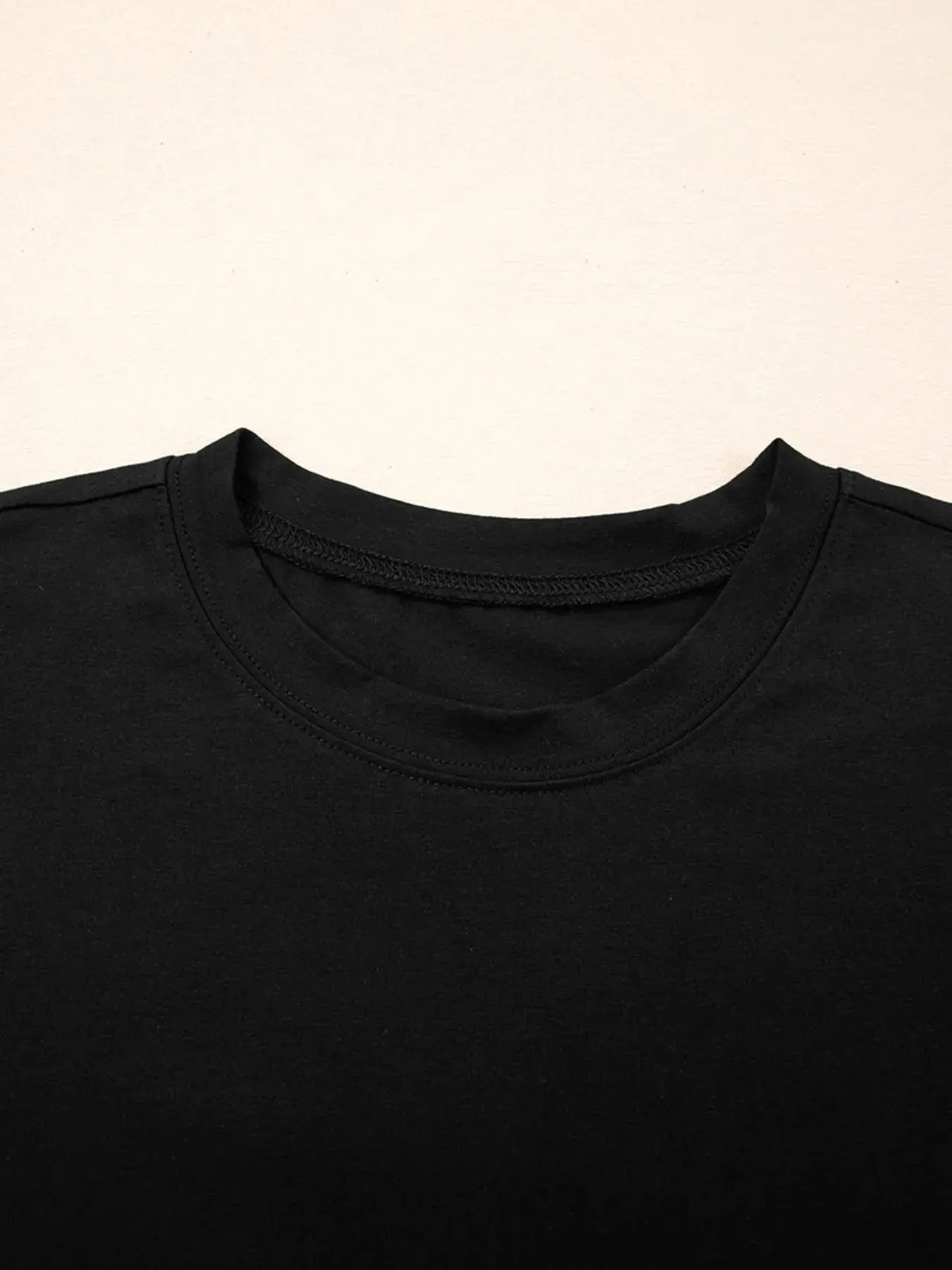 Ruffled Crew Neck Slim Fit Top.