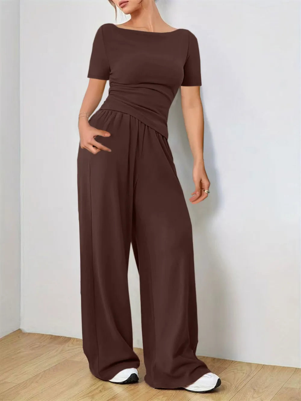 Short Sleeve T-Shirt and Pants Set - CHIC TB