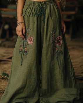 Pants Women's Linen Wild Wide Legs