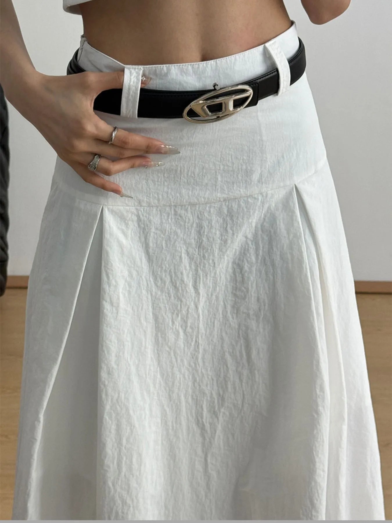 High Waist A-Line Maxi women Skirt.