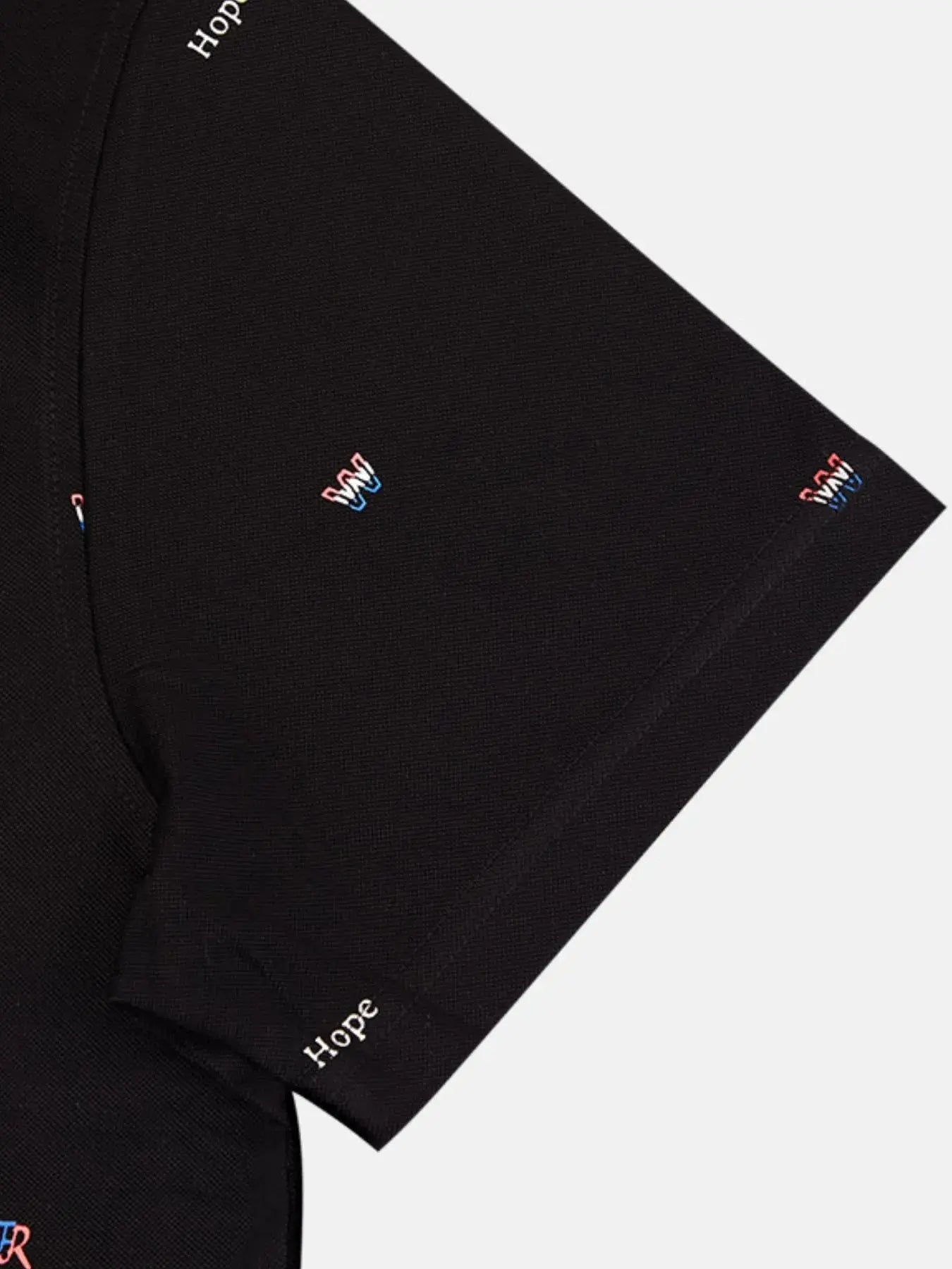 Men's Letter Embroidered Collared Neck Polo.