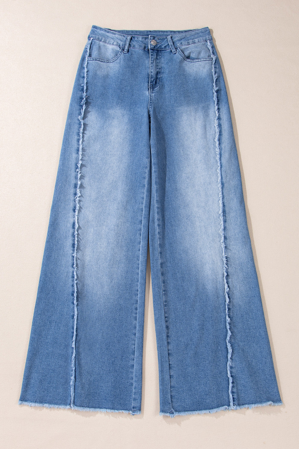 Beau Blue Vintage Stitching Raw Hem Flared Jeans Dear-Lover Dropshipping
