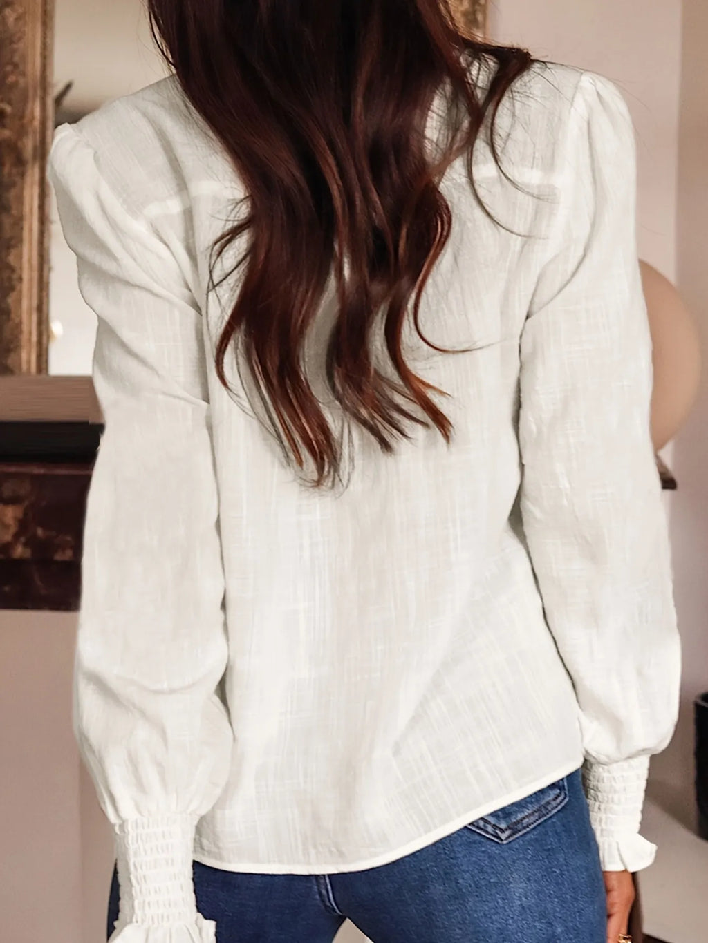 Embroidered Long Sleeve Blouse.