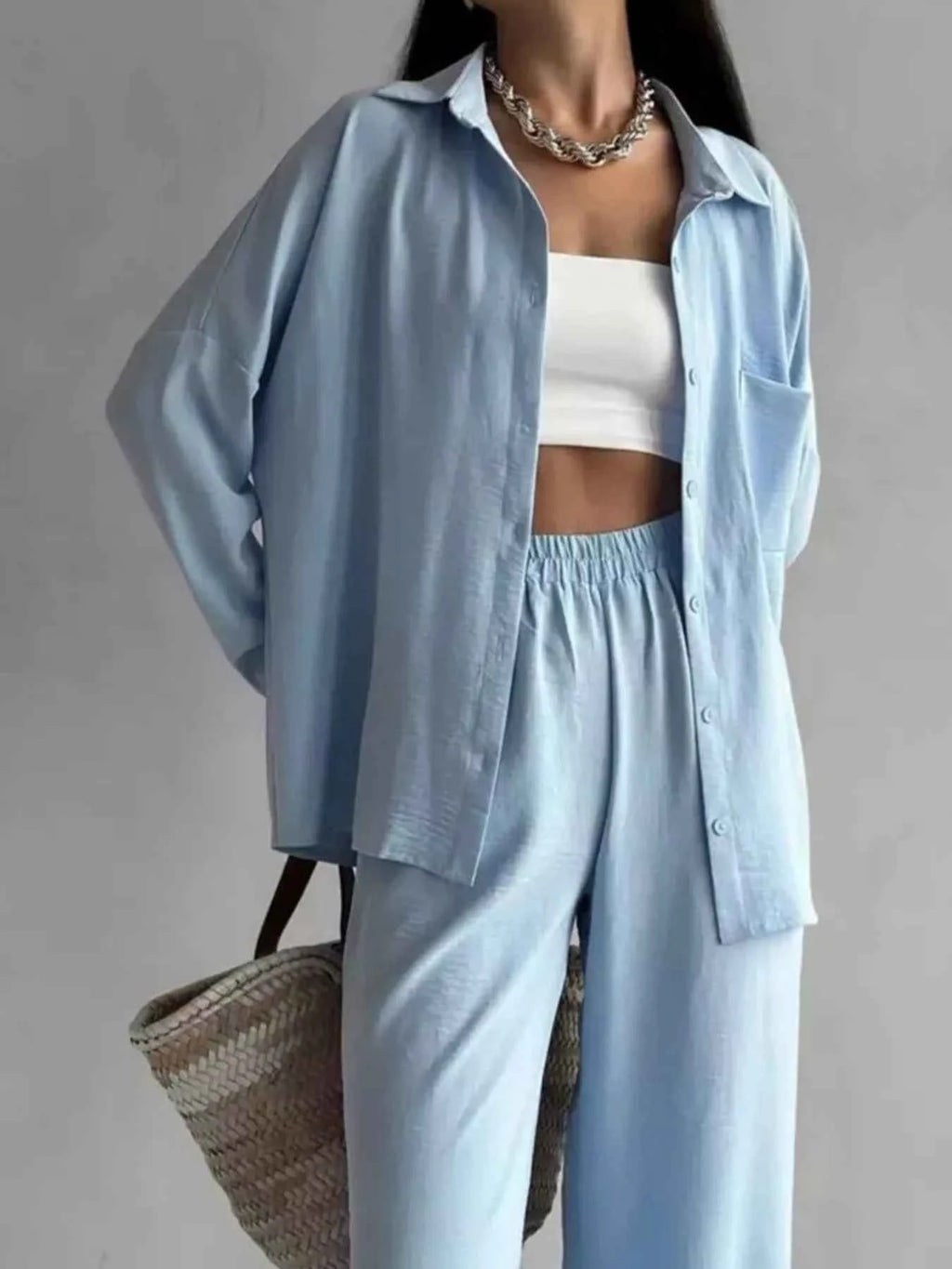 Button Down Shirt and Pants Set