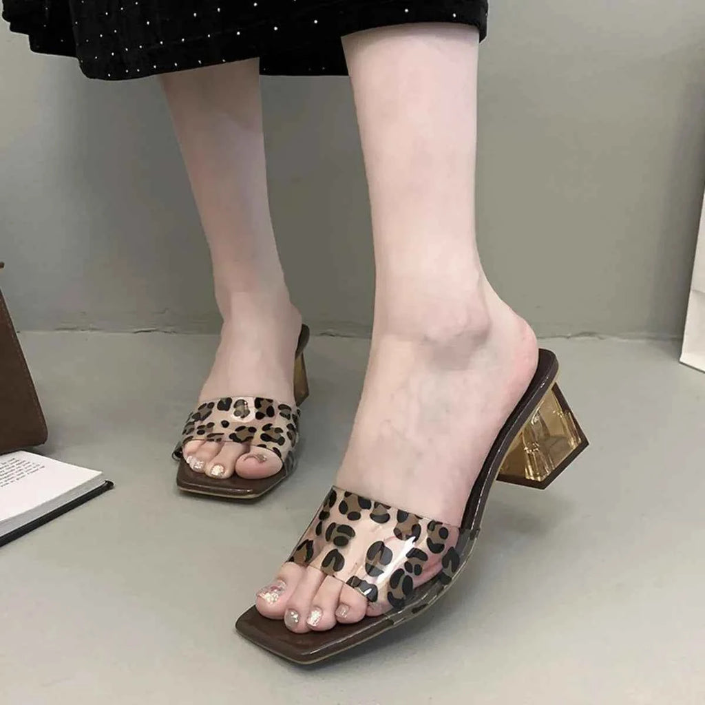 Open Toe Block Heels Sandals.