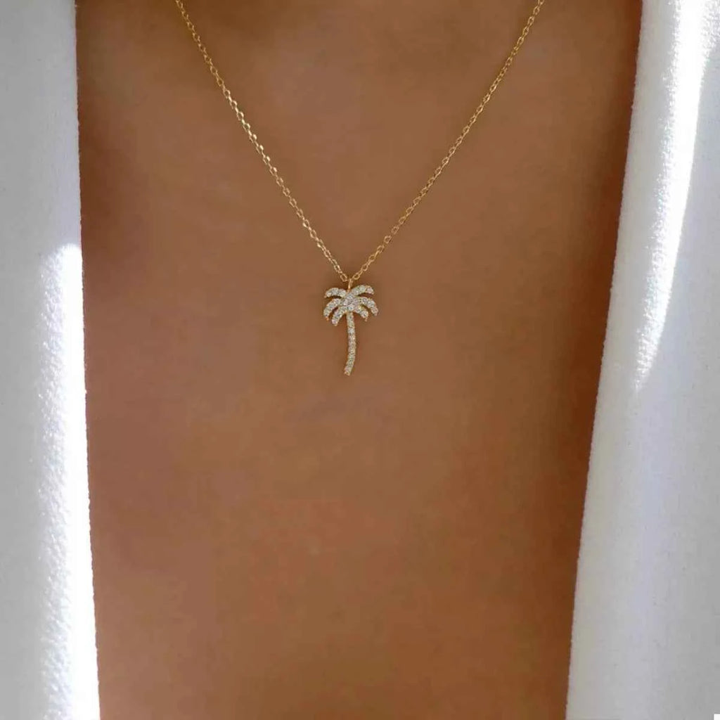 Palm Tree Pendant Necklace