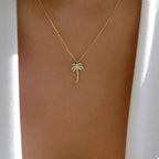 Palm Tree Pendant Necklace