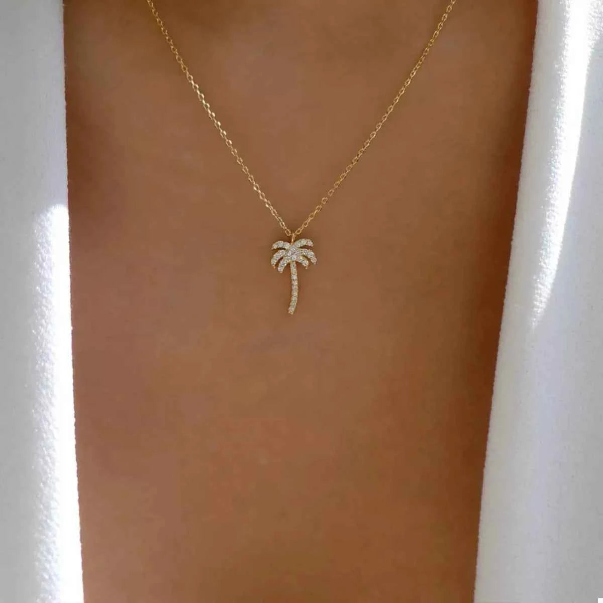 Palm Tree Pendant Necklace