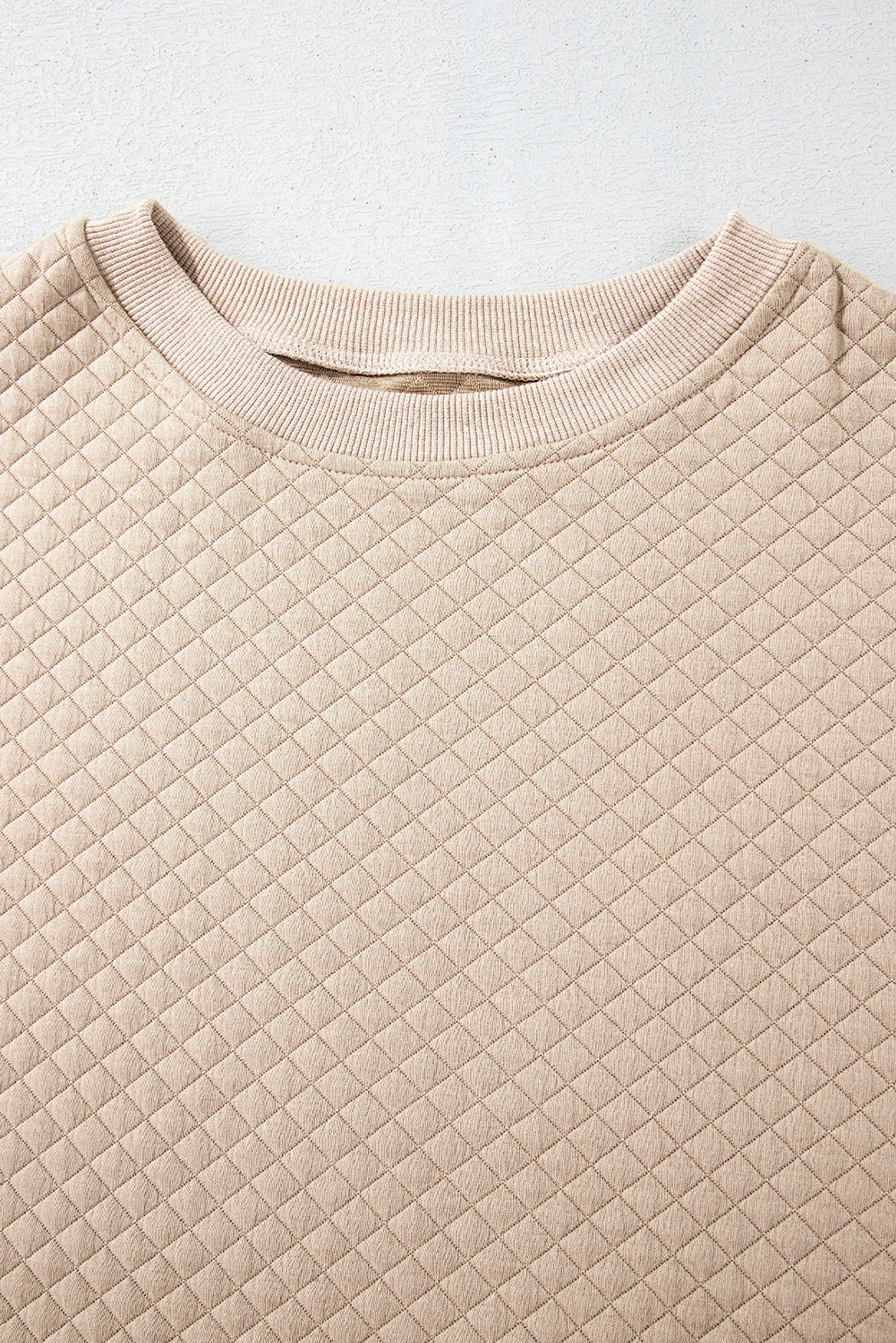 Parchment Solid Color Quilted Long Sleeve Top and Shorts Set Dear-Lover Dropshipping