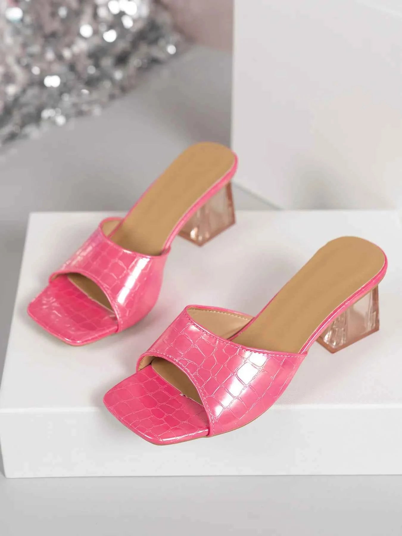 Open Toe Block Heels Sandals
