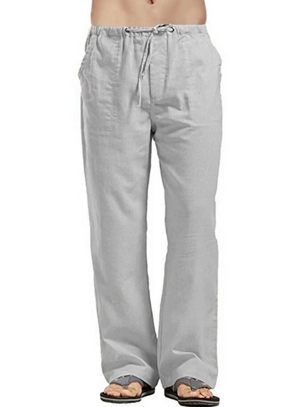 Men's Full Size Drawstring Pants with Pockets Plus Size.