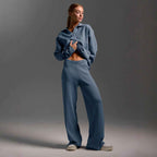 Womens Casual Polo Pullover With Wide Leg Pants Two Piece Set