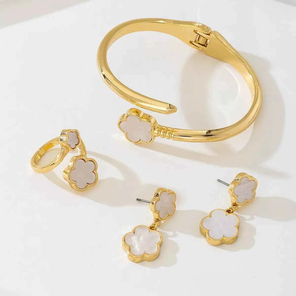 18K Gold-Plated Flower Jewelry Set